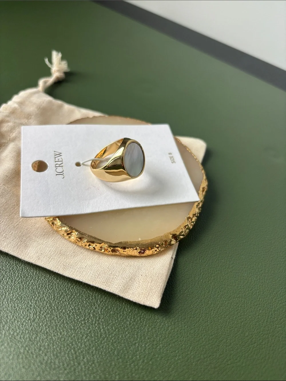 J. Crew Gold Mother-of-Pearl Ring